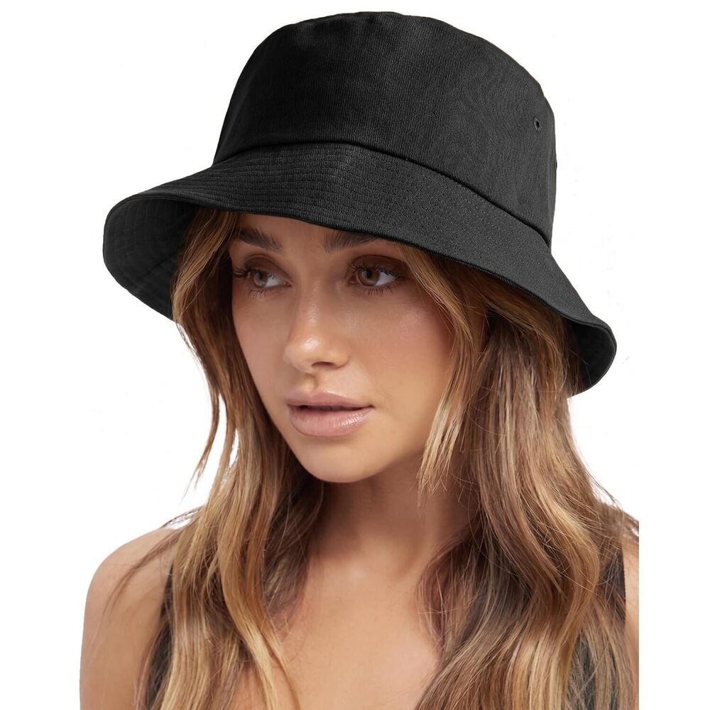 Bucket Hats for Women Washed Cotton Packable Summer Beach Sun Hats